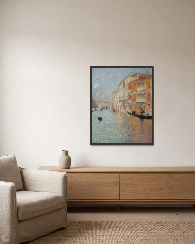 Det gula palatset, Venedig av Henri Martin inramad på en vägg