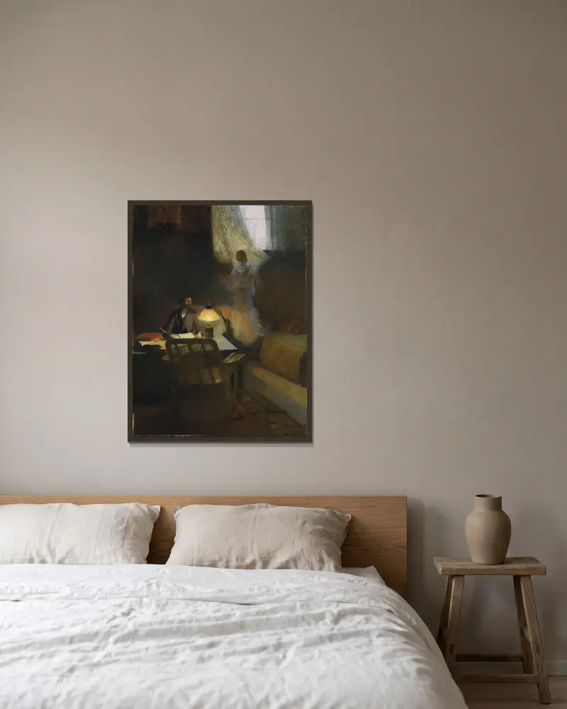 Filosofen eller Poetens inspiration av Henri Martin inramad på en vägg