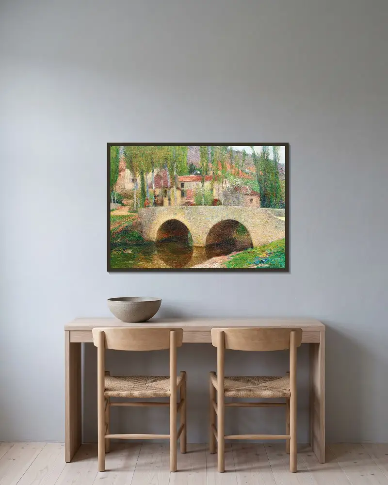 Bron vid Labastide-du-Vert av Henri Martin inramad på en vägg