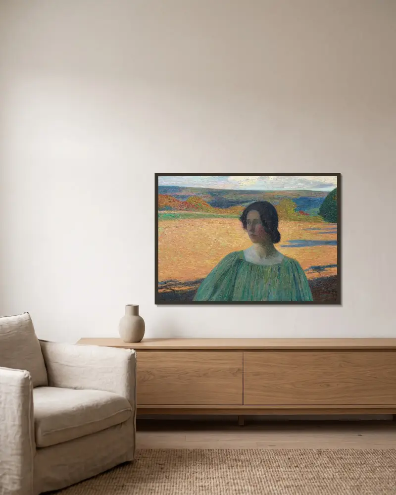 Meditation av Henri Martin inramad på en vägg