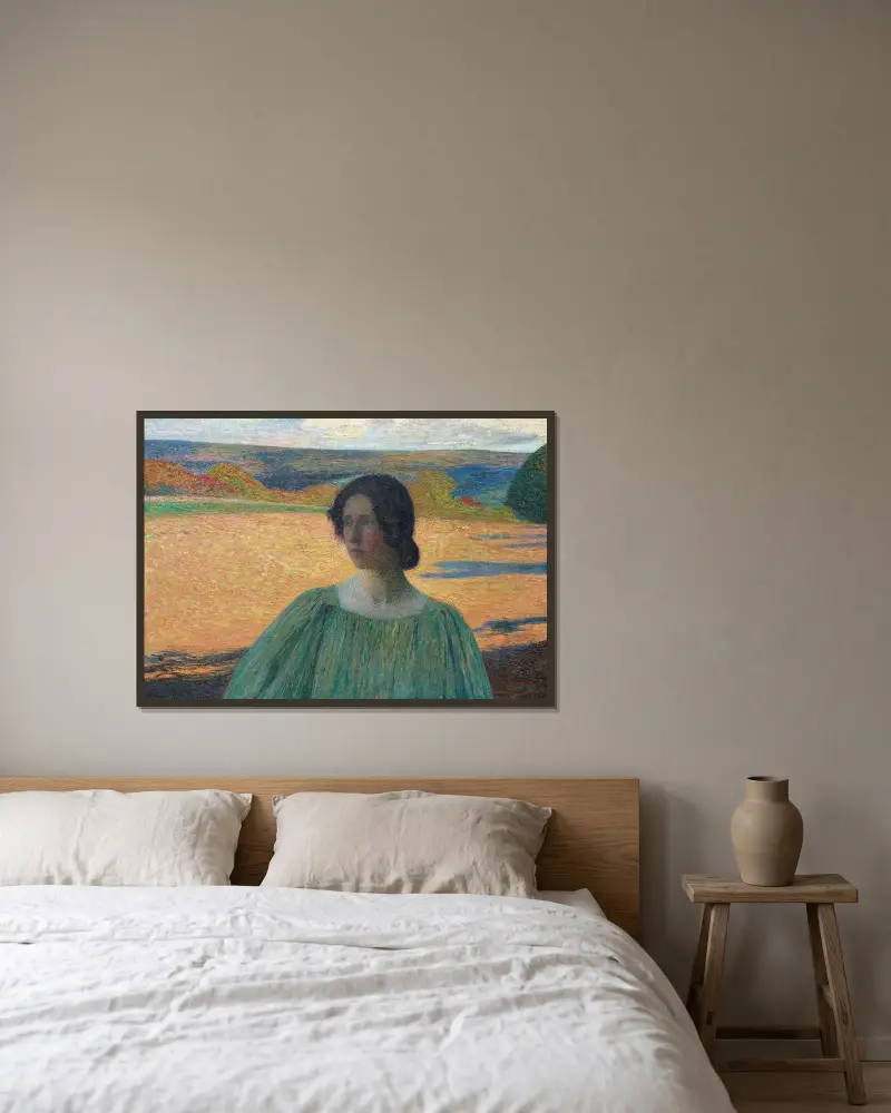 Meditation av Henri Martin inramad på en vägg
