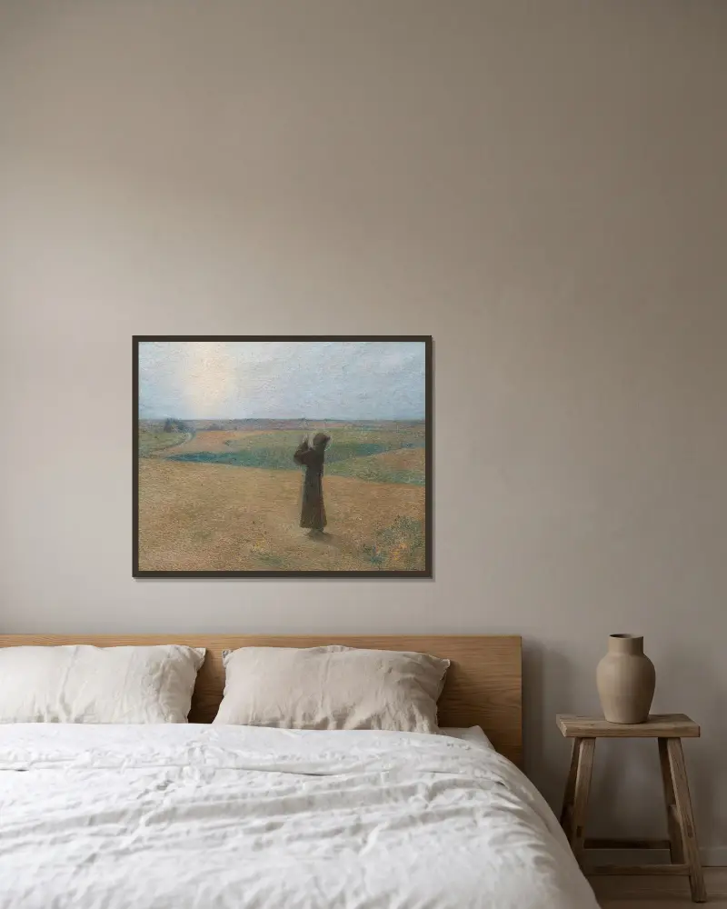 Den helige Franciskus av Assisi av Henri Martin inramad på en vägg