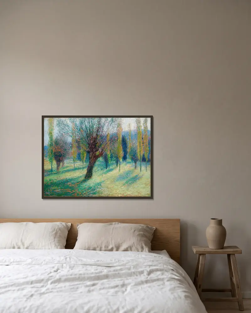 Salarna i Vertdalen av Henri Martin inramad på en vägg