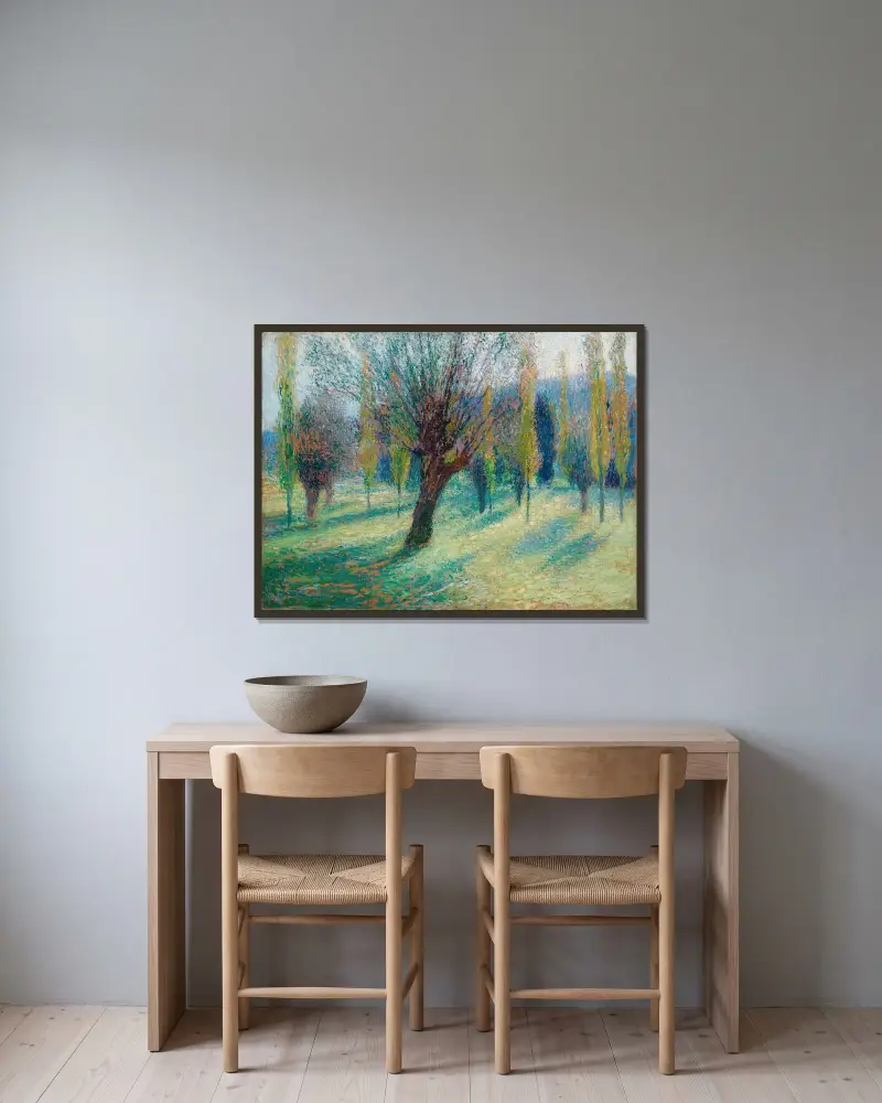 Salarna i Vertdalen av Henri Martin inramad på en vägg