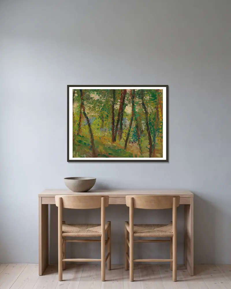 Skogsdunge, Henri Martin v rámu na stěně