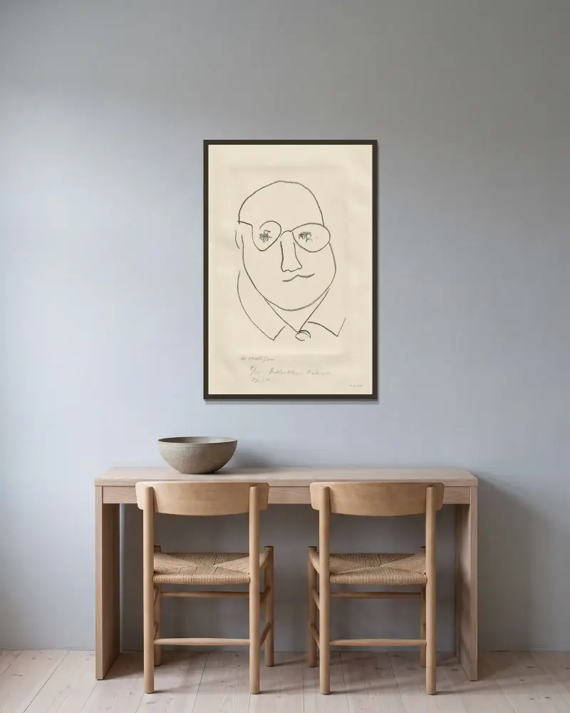 Autoportrét, 1951, Henri Matisse v rámu na stěně