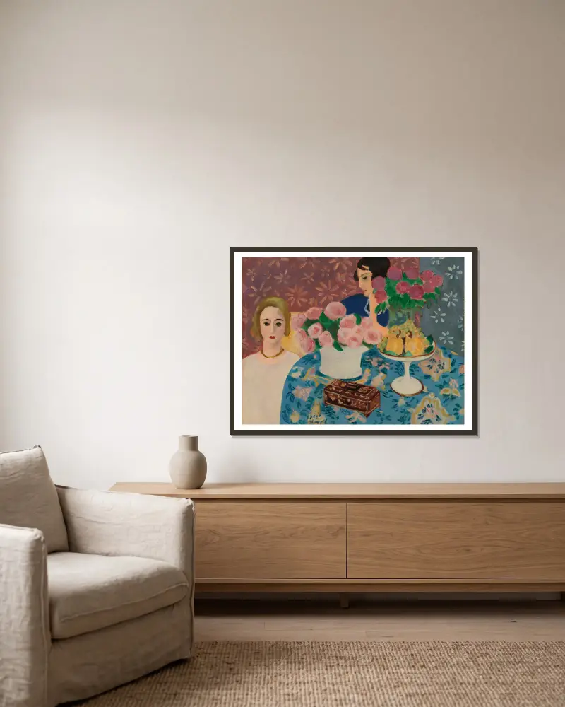 Der chinesische Kasten von Henri Matisse gerahmt an einer Wand