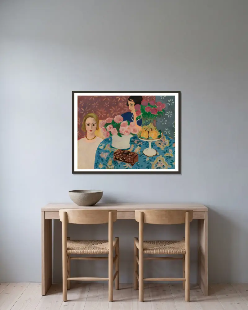 Der chinesische Kasten von Henri Matisse gerahmt an einer Wand