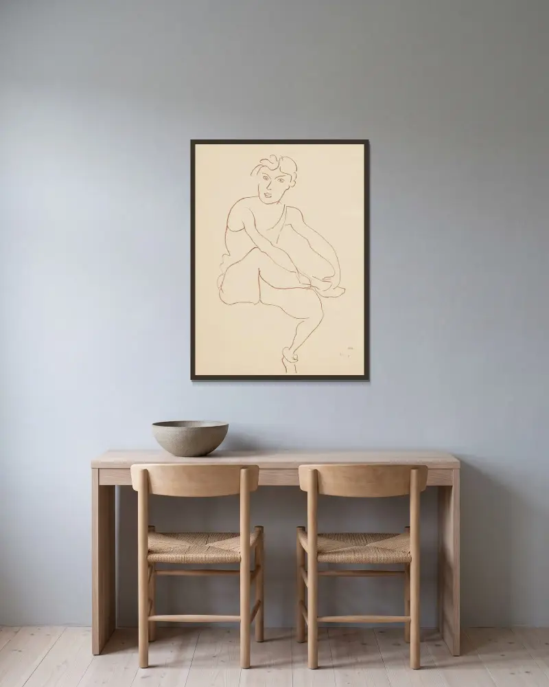Akrobatische Tänzerinnen (Tafel 01) von Henri Matisse gerahmt an einer Wand