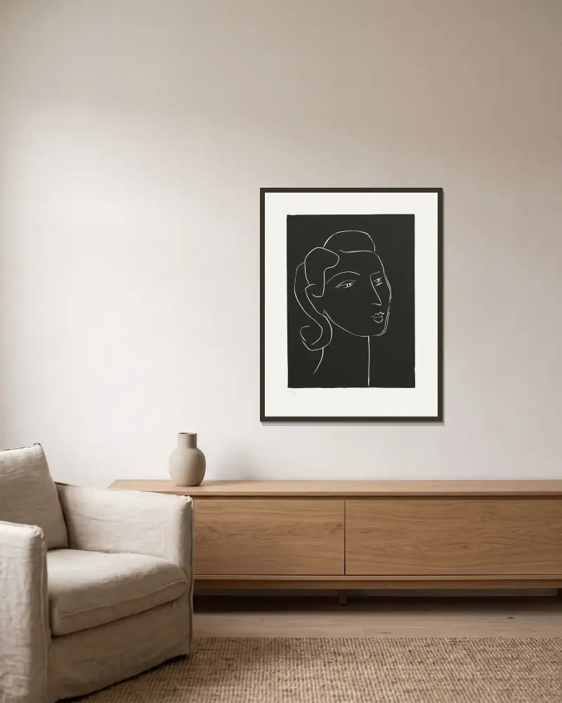 Mademoiselle J. L av Henri Matisse inramad på en vägg