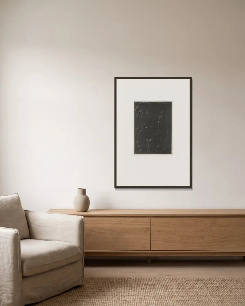 Akt mit Ring von Henri Matisse gerahmt an einer Wand