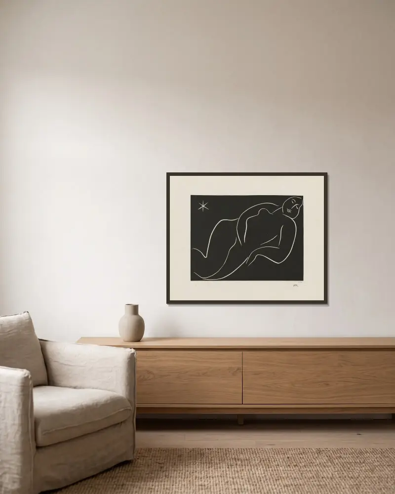 Akt z gwiazdą, Henri Matisse w ramie na ścianie
