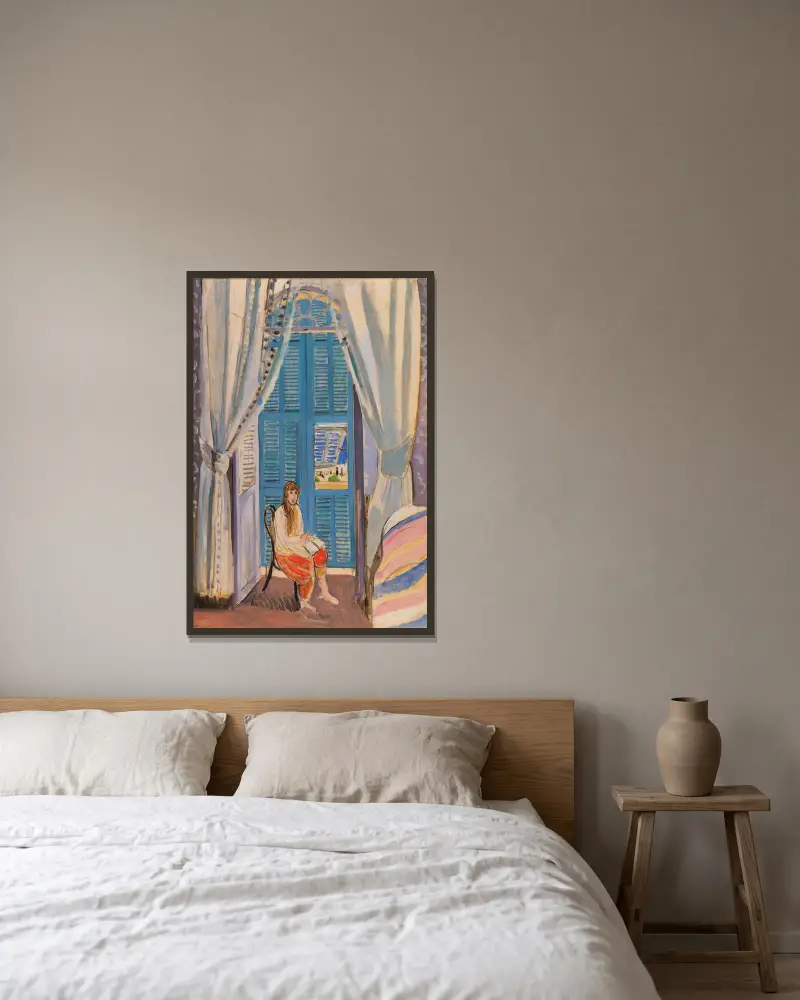 The Venetian Blinds (Les Persiennes) av Henri Matisse inramad på en vägg