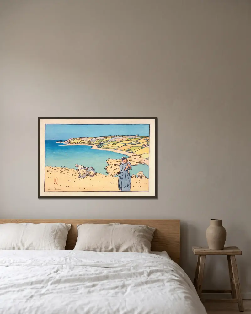 Baie de Launay av Henri Rivière inramad på en vägg