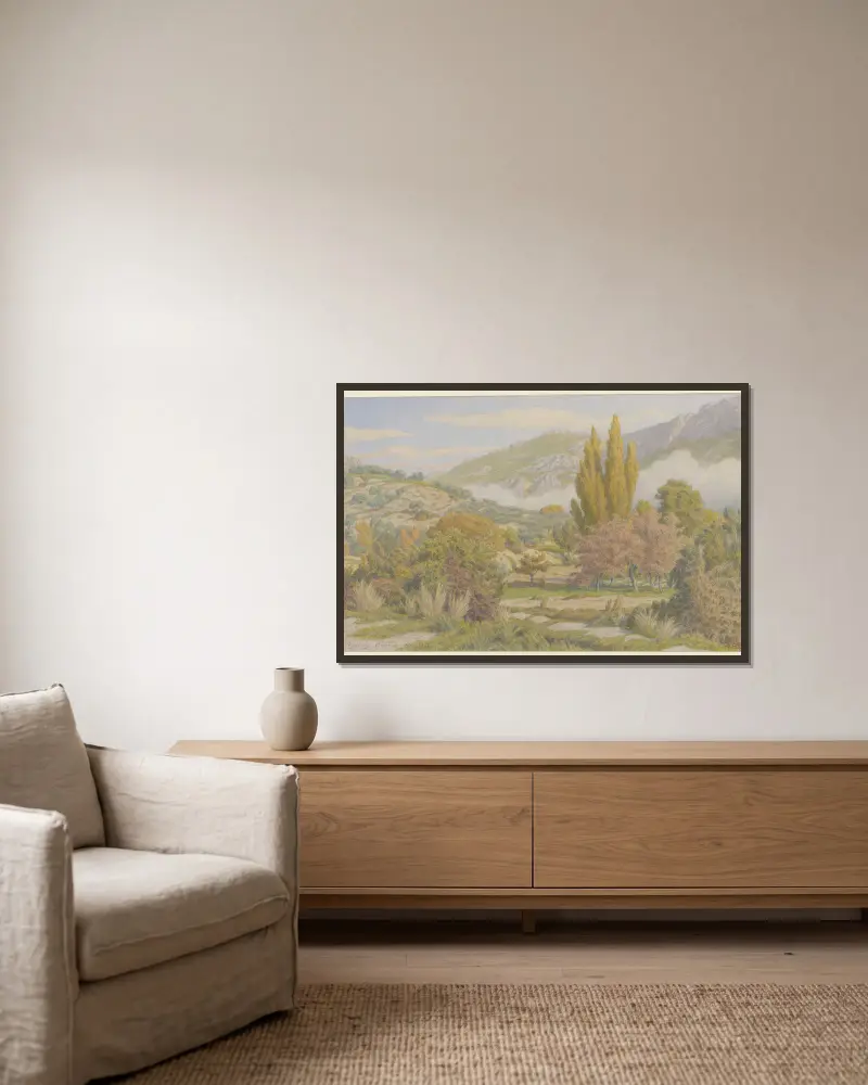 Buis-les-Baronnies, vallée de l’Ouzève av Henri Rivière inramad på en vägg