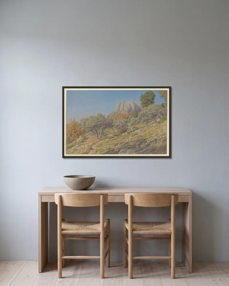 La Farlède av Henri Rivière inramad på en vägg