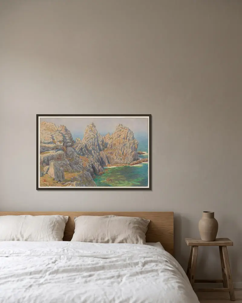 Ärtknippet. Camaret av Henri Rivière inramad på en vägg