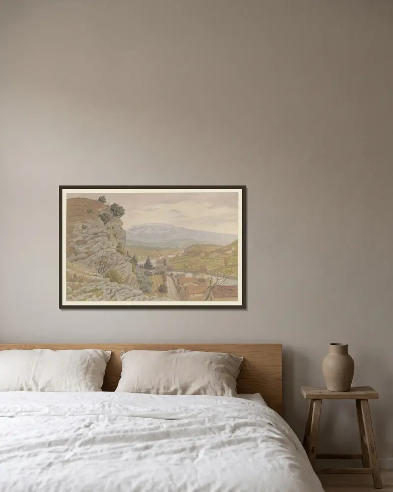 Le Ventoux, vu de Vaison av Henri Rivière inramad på en vägg