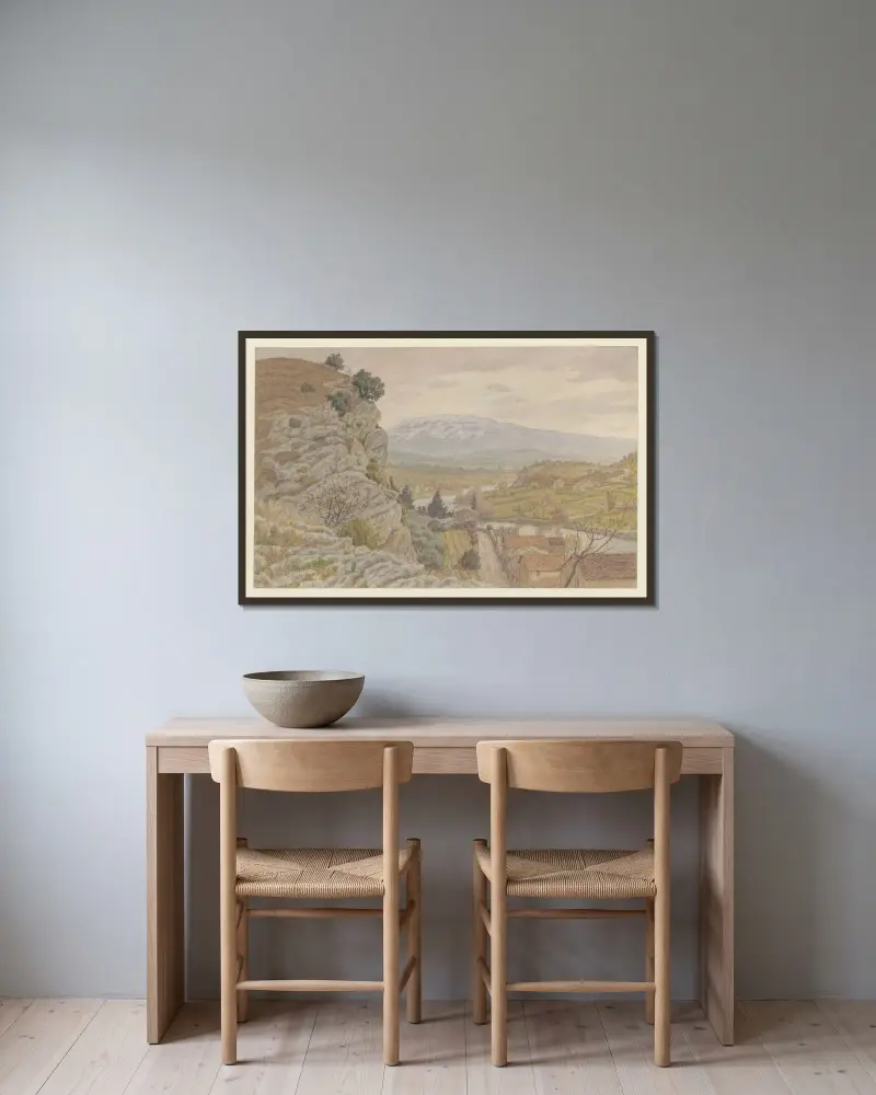 Le Ventoux, vu de Vaison av Henri Rivière inramad på en vägg