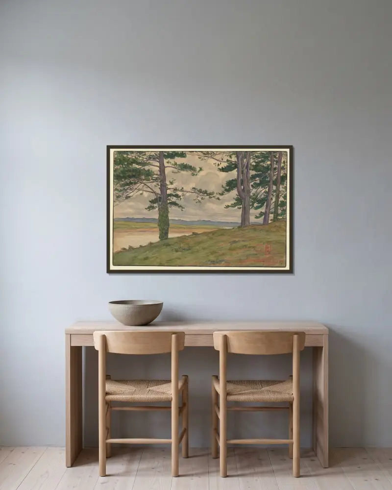 Loguivy av Henri Rivière inramad på en vägg