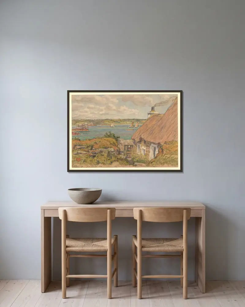 Loguivy av Henri Rivière inramad på en vägg