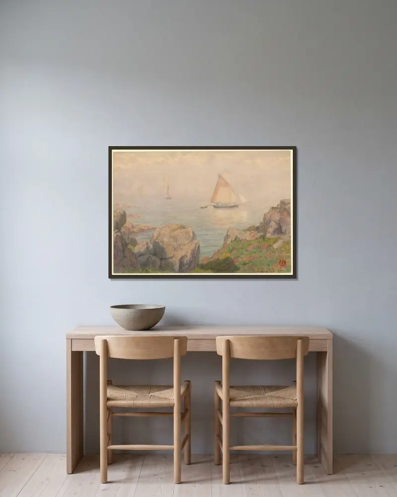 Loguivy av Henri Rivière inramad på en vägg
