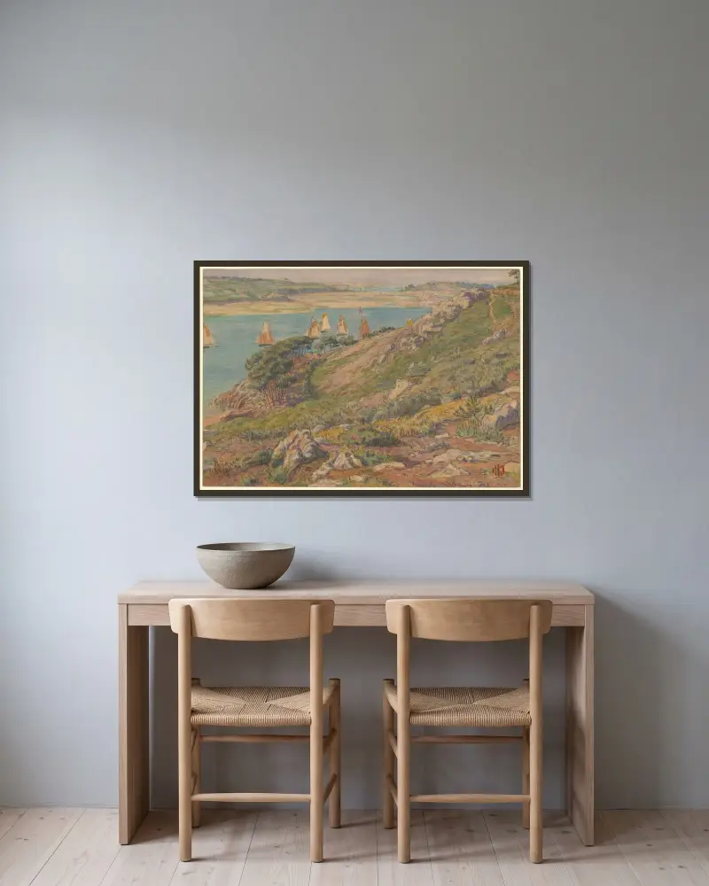 Loguivy av Henri Rivière inramad på en vägg