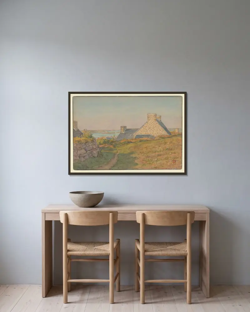 Loguivy av Henri Rivière inramad på en vägg