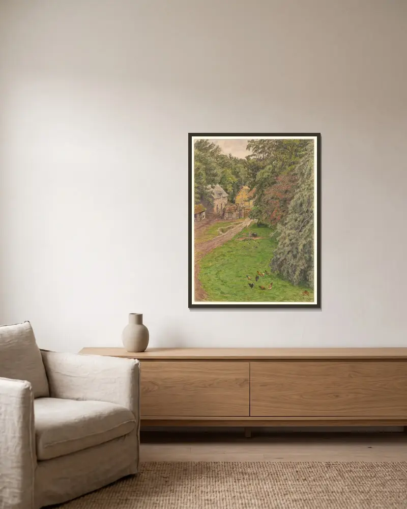 Longfresnay von Henri Rivière gerahmt an einer Wand