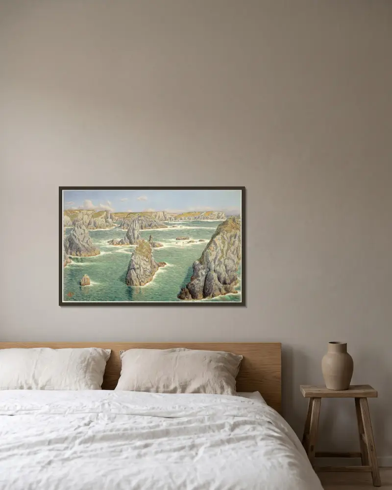 Port Puce. Belle-Isle av Henri Rivière inramad på en vägg