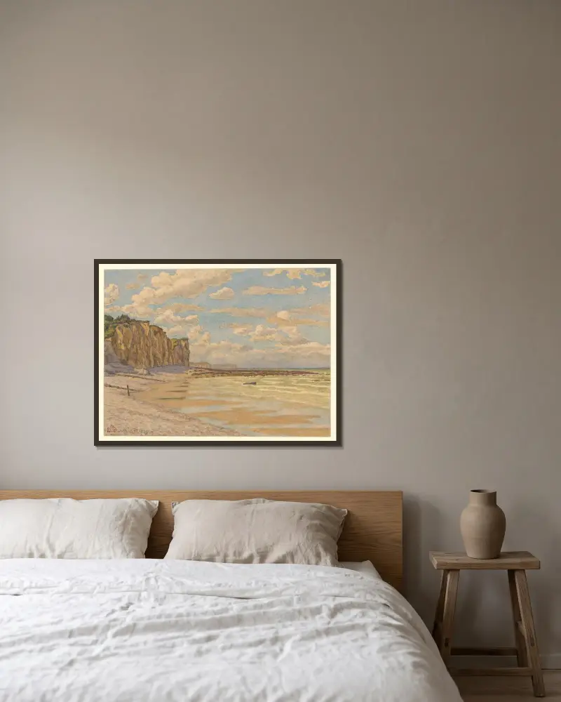 Quiberville av Henri Rivière inramad på en vägg