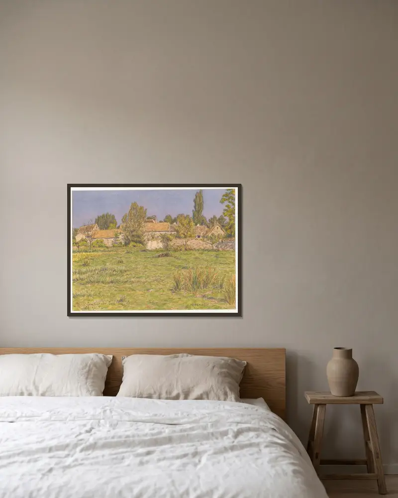 Saint-Lambert-des-Bois av Henri Rivière inramad på en vägg