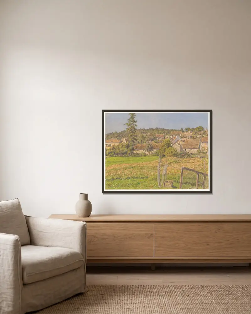 Saint-Lambert-des-Bois av Henri Rivière inramad på en vägg
