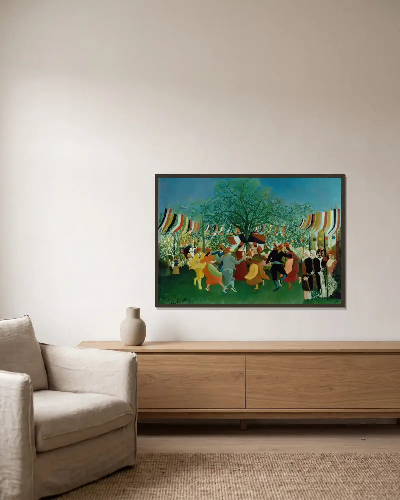 A Centennial of Independence av Henri Rousseau inramad på en vägg