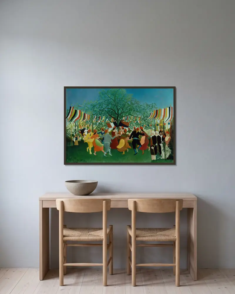 A Centennial of Independence av Henri Rousseau inramad på en vägg