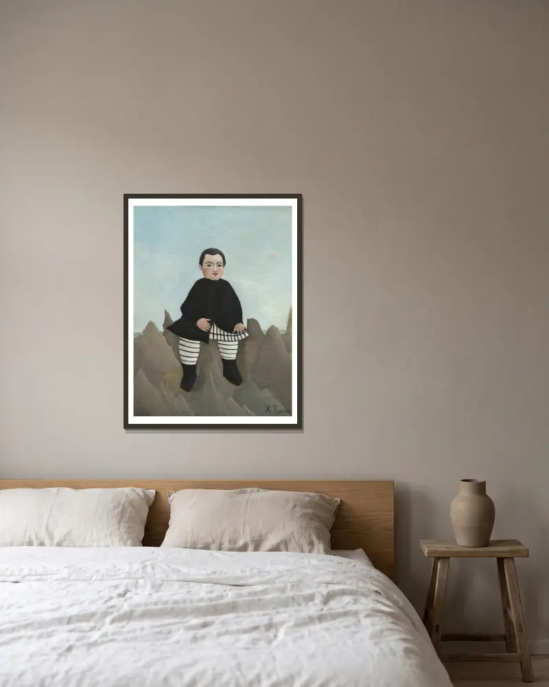 Chłopiec na skałach, Henri Rousseau w ramie na ścianie