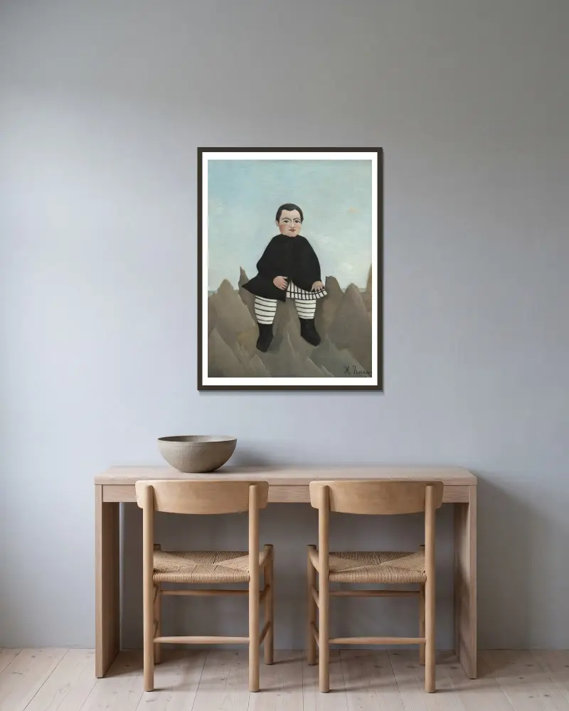 Chłopiec na skałach, Henri Rousseau w ramie na ścianie