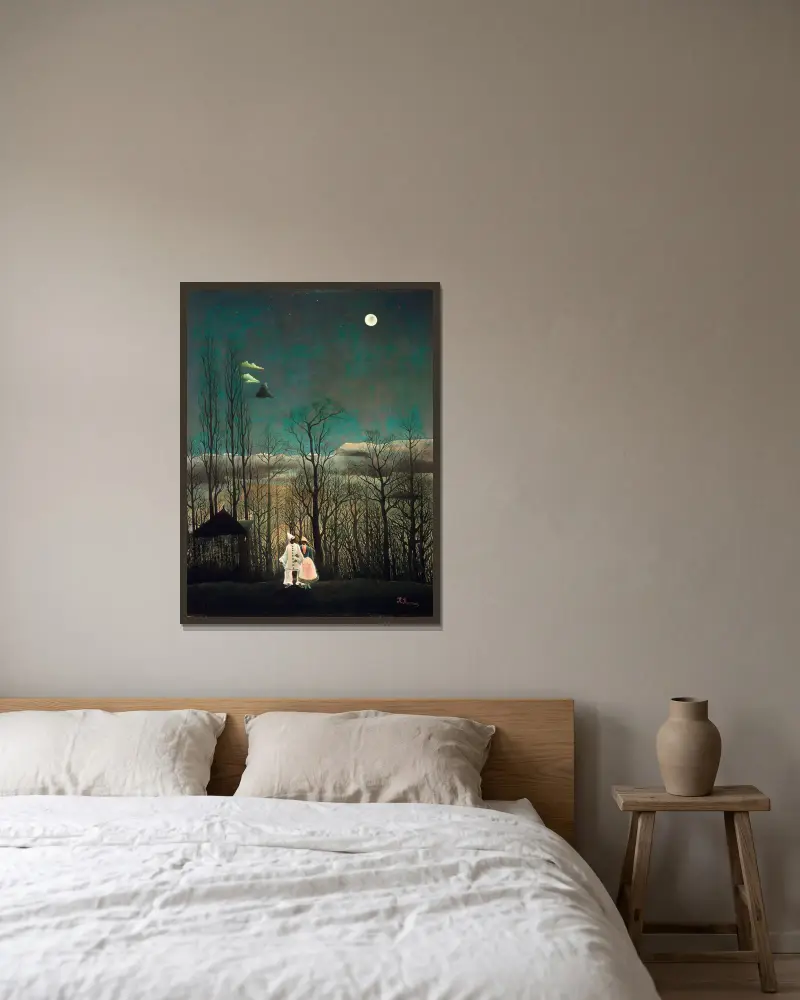 Karnevalový večer, Henri Rousseau v rámu na stěně