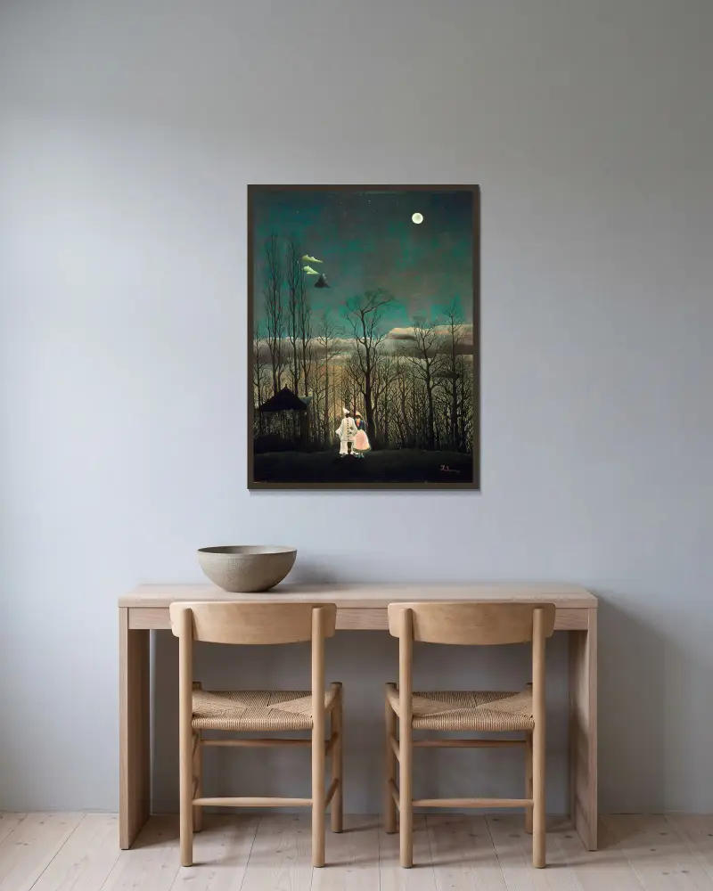 Karnevalový večer, Henri Rousseau v rámu na stěně