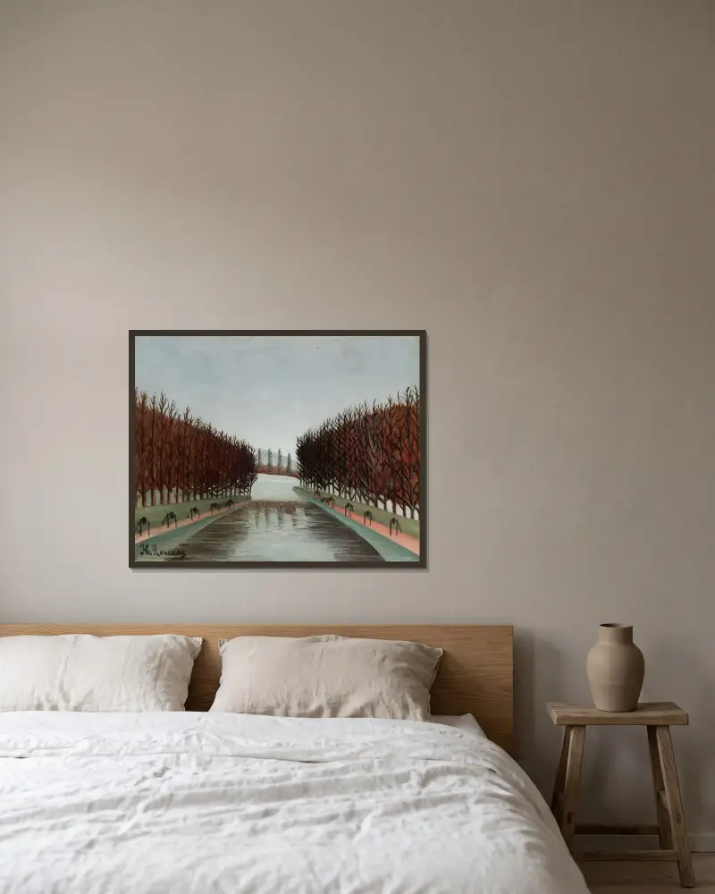Der Kanal von Henri Rousseau gerahmt an einer Wand