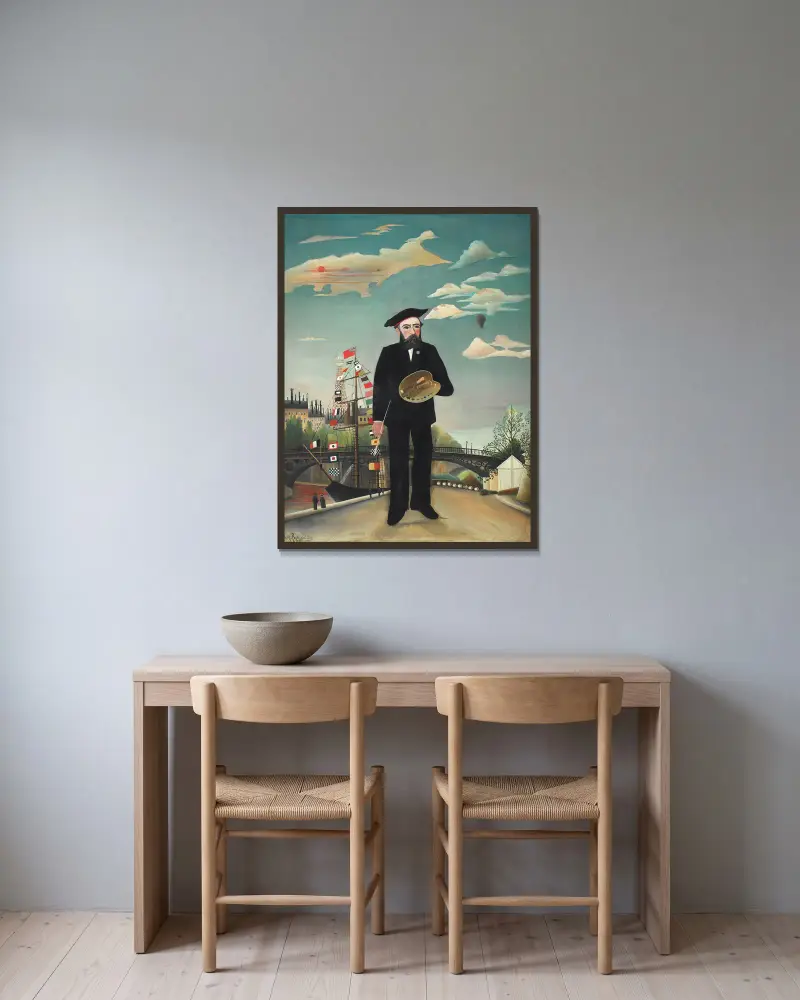 Autoportret – Krajobraz, Henri Rousseau w ramie na ścianie
