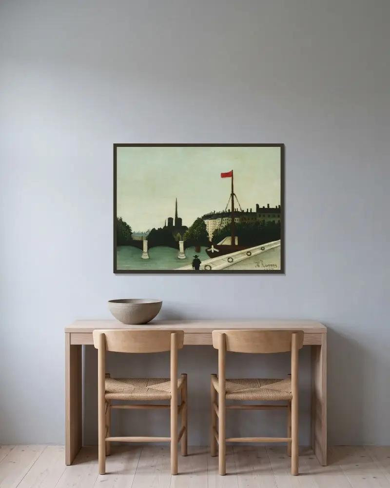 Notre-Dame von Henri Rousseau gerahmt an einer Wand