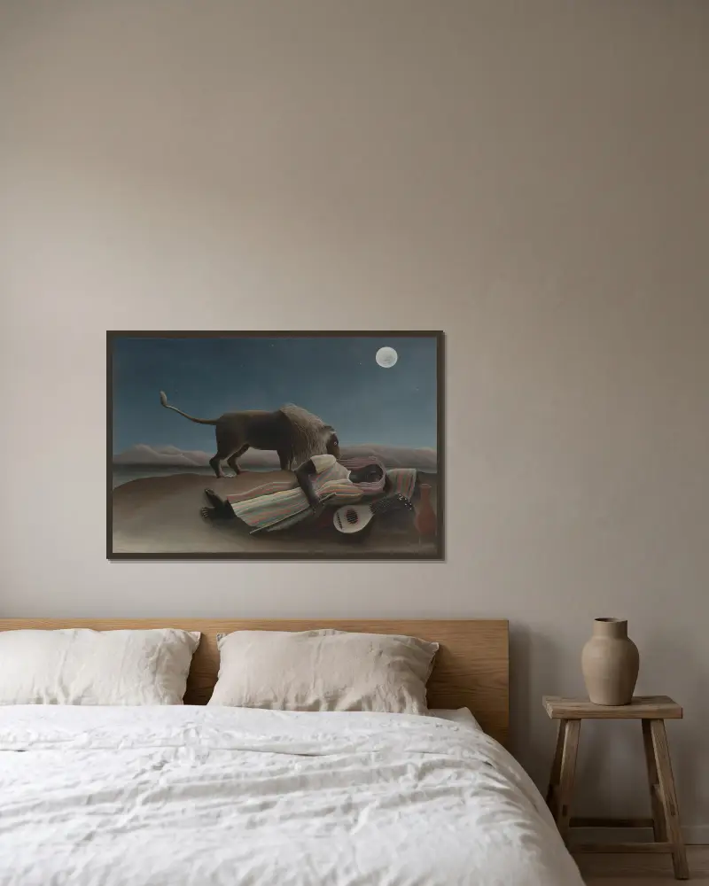 Spící cikánka, Henri Rousseau v rámu na stěně
