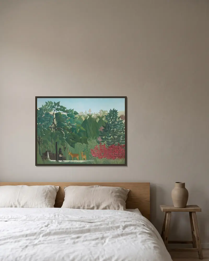 Wodospad, Henri Rousseau w ramie na ścianie