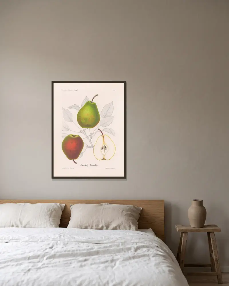 Flemish Beauty av Henriette Sjöberg inramad på en vägg