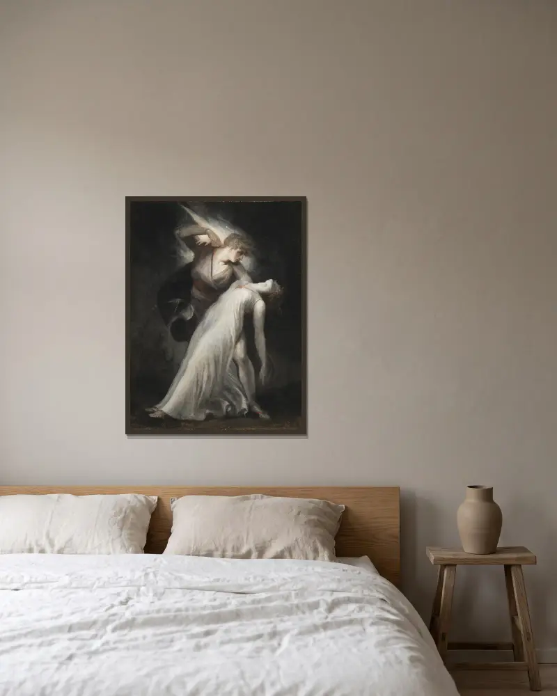 Celadon und Amelia von Henry Fuseli gerahmt an einer Wand