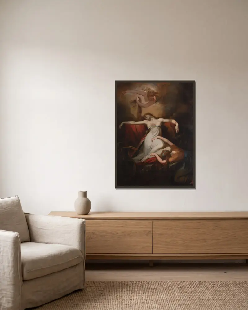 Dido av Henry Fuseli inramad på en vägg