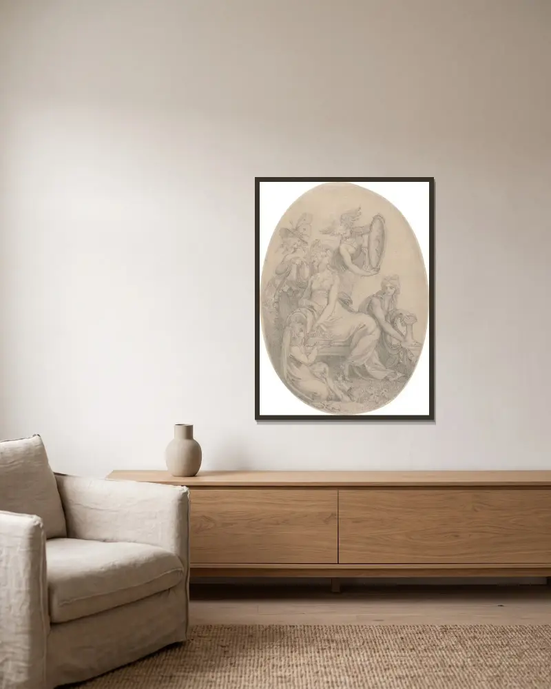 Flora Attired by the Elements av Henry Fuseli inramad på en vägg