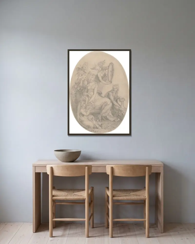 Flora Attired by the Elements av Henry Fuseli inramad på en vägg