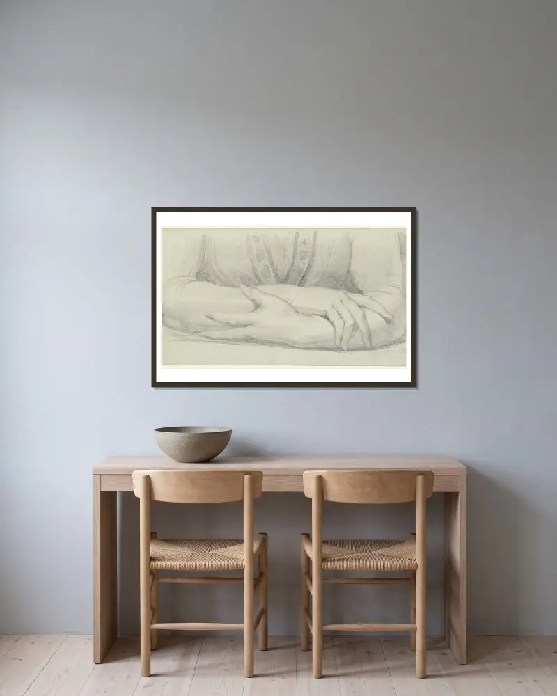 Handschuhe von Henry Fuseli gerahmt an einer Wand